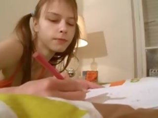 Nasty Homework Of Sweet daughter